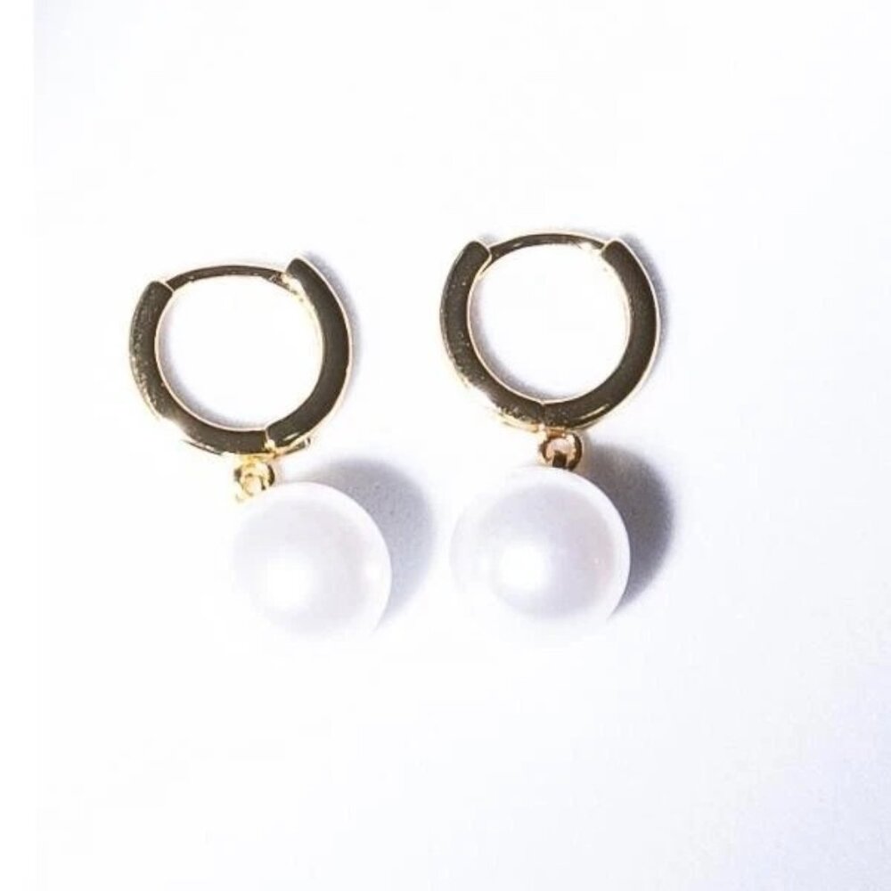 IRAMAT Gold Pearl Drop Earrings - Elegant Women's Jewelry for Casual & Formal